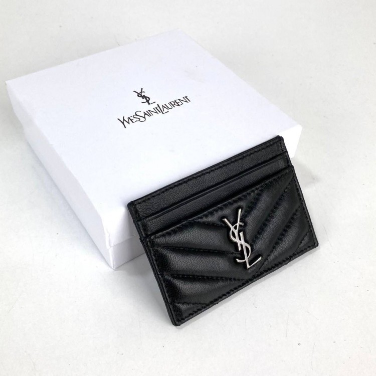 YVES SAİNT LAURENT CARD HOLDER SİYAH GUMUS